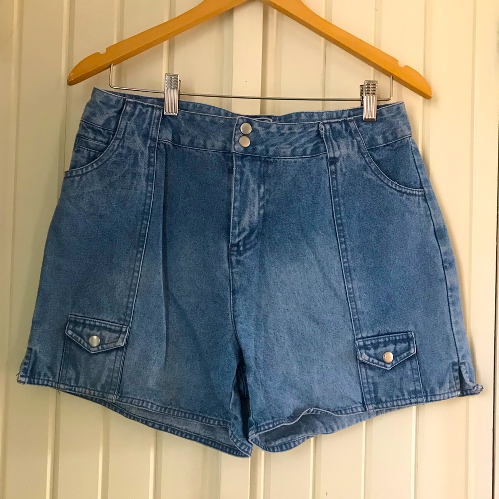 90s Denim Shorts - Mini Cargo - Jean Shorts